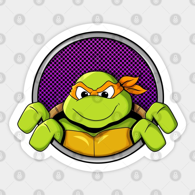 Turtle power Mikey Sticker by nicitadesigns